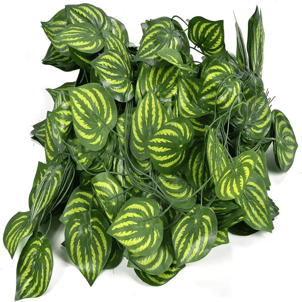 2 Metros Trepadeira Artificial Verde Hera Jibóia Melancia Pacote Ramas Muro Inglês Jardim Vertical