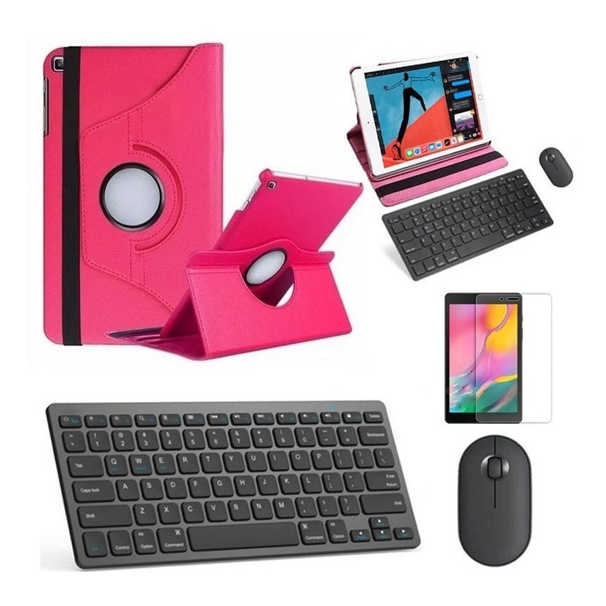 Kit Capa Rosa Teclado/mouse/pel Galaxy Tab A 8  T290/t295