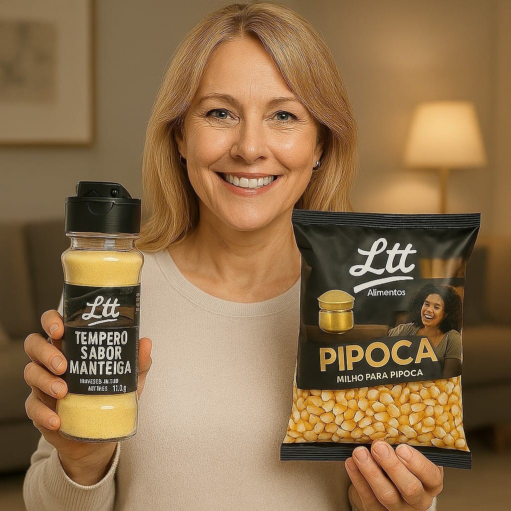 Milho de Pipoca De Cinema No Pote Com 900g + Tempero Para Pipoca Sabor Manteiga 100g Marca Oficial Mais Tempero