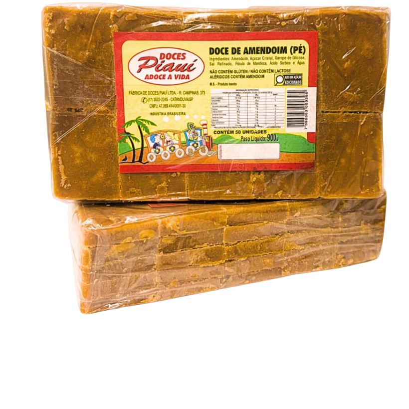 Doce Pacote Doce de Amendoim (PÉ) 900g C/ 50un - Paçoca tipo Pé - Festa Junina