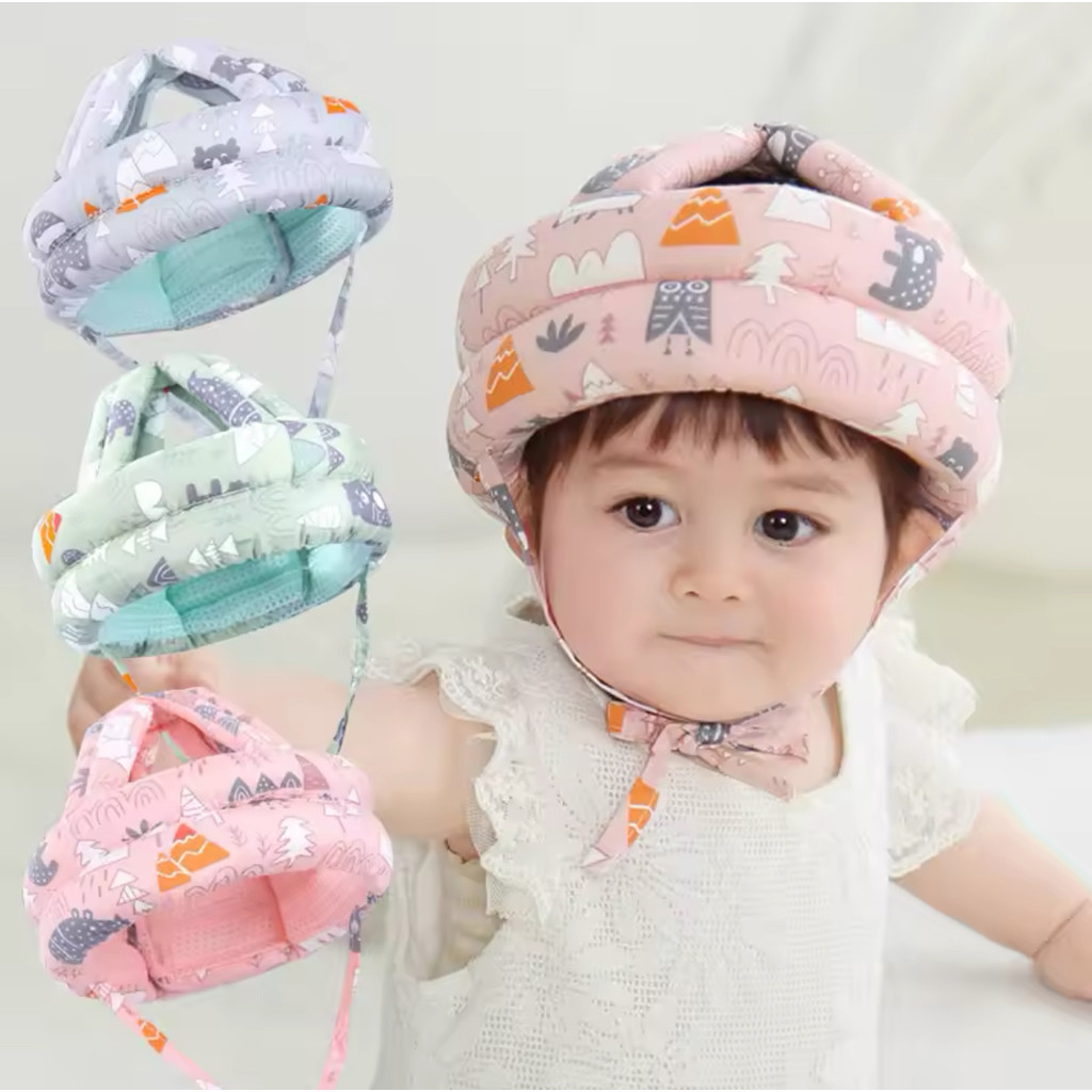 Capacete Proteção Cabeça Bebê Infantil Anti-Colisão De Segurança Ajustável Para Bebês