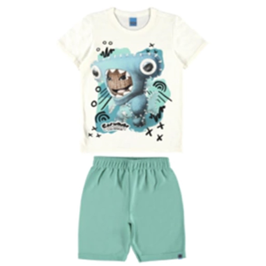 Conjunto Masculino Infantil Camiseta e Bermuda Malwee Kids