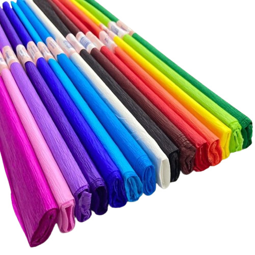 Kit Com 10 Folhas De Papel Crepom 48cm X 2m Sortidos