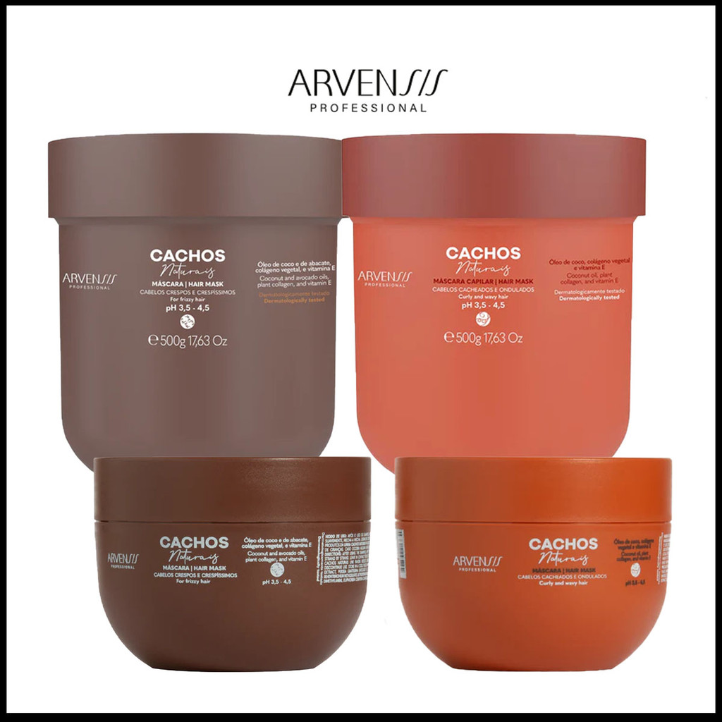 Mascara Capilar 2x1 Arvensis Cachos Naturais 250G 300G 500G em Oferta na Shopee