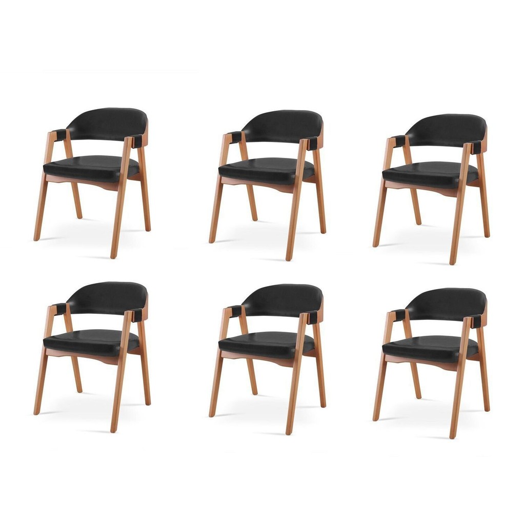 Conjunto de Cadeiras para Sala de Jantar 6 Unidades Gaia em Oferta na Shopee