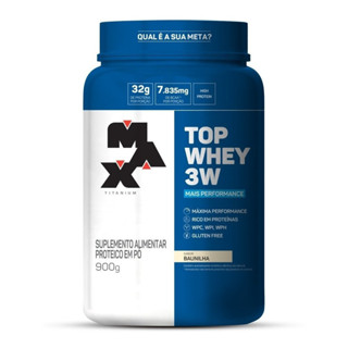Top Whey 3w + Performance Pote 900g Max Titanium Baunilha em Oferta na Shopee