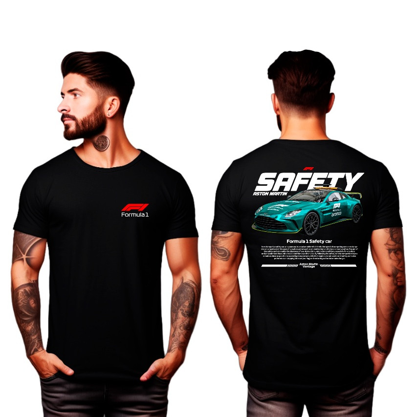 Camiseta Safety Car Aston Martin Fórmula 1 100% Algodão Lançamento