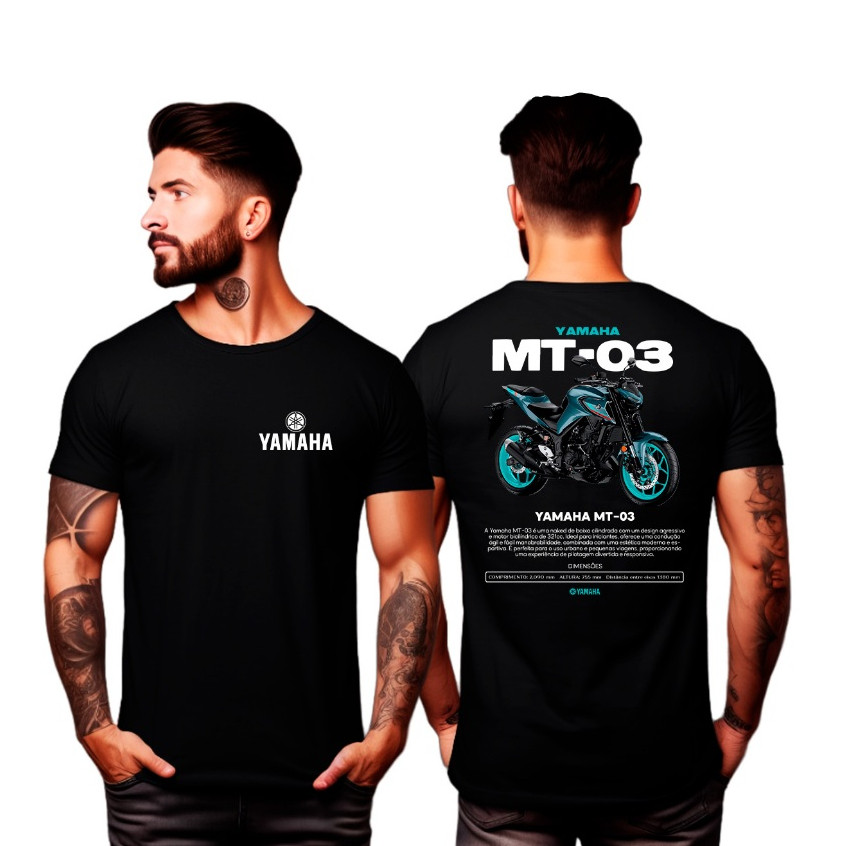 Camiseta Yamaha MT-03 100% Algodão Unissex Lançamento