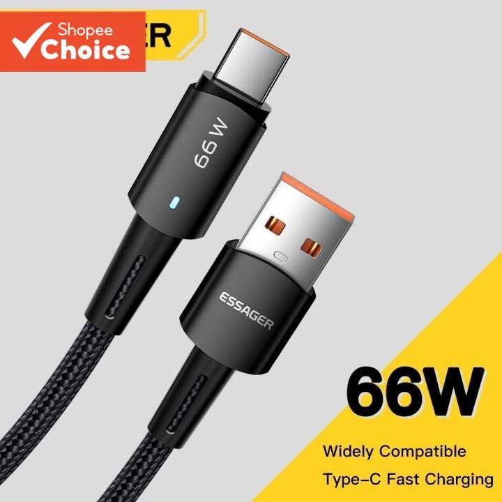 Essager 66W 6A Cabo Carregador Super Rápido USB Type C De Dados De Carregamento Para VIVO Xiaomi