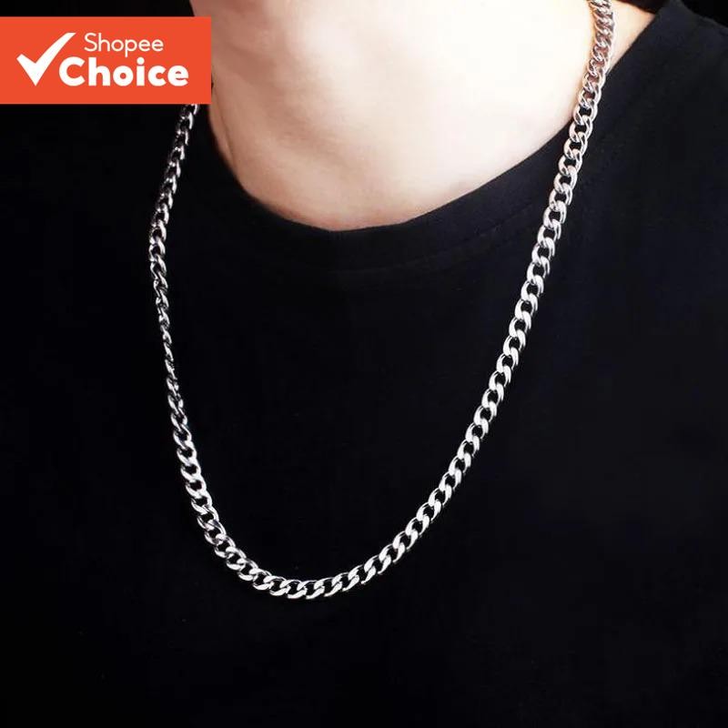 Colar De Corrente De Aço Inoxidável Hip Hop Longo Para Mulher Acessórios De Moda Masculina Jóias