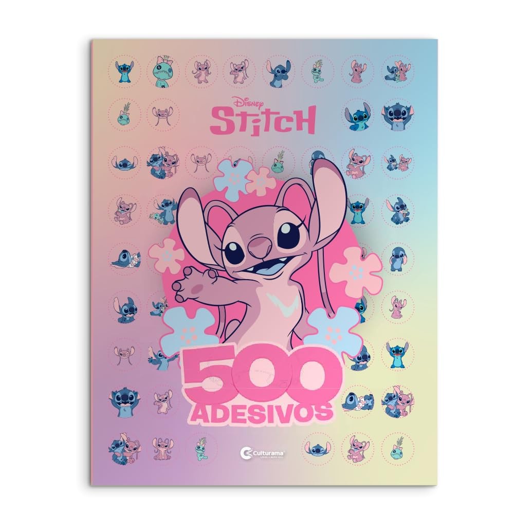 Capa do livro Livro - 500 adesivos Angel - Disney -
