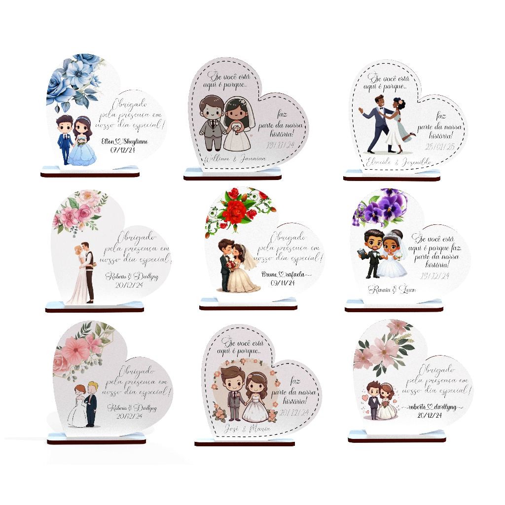 Lembrancinhas de Casamento Presente Personalizado em MDF Noivinhos Casal em Oferta na Shopee