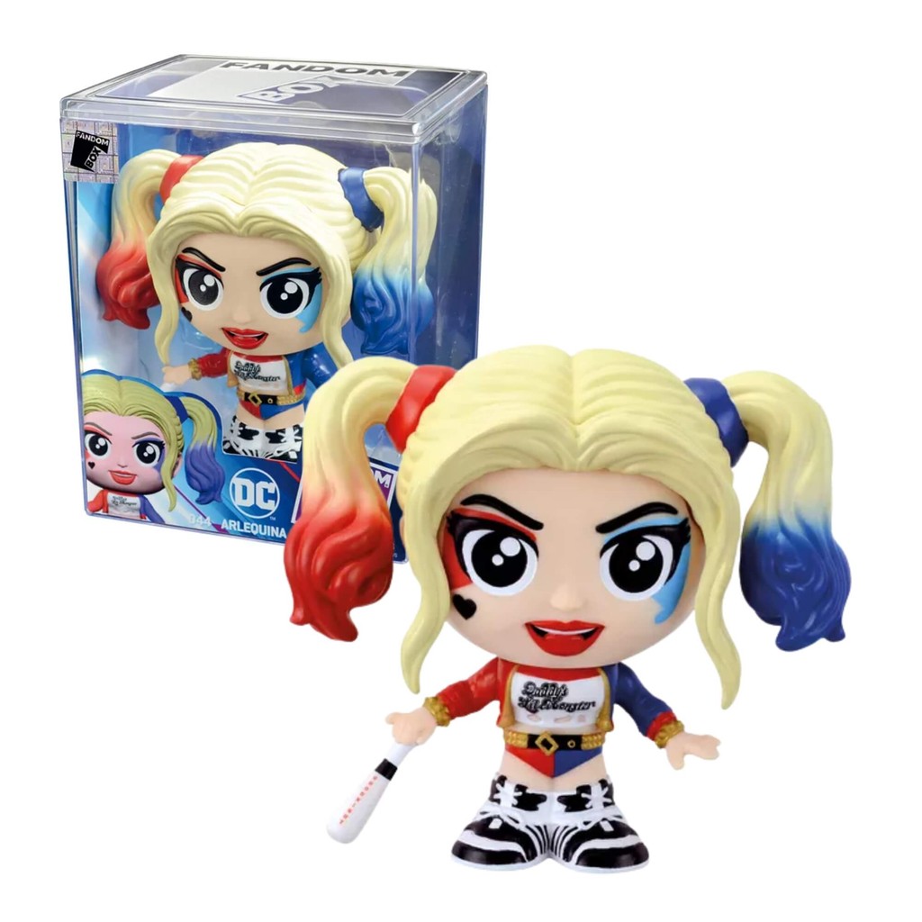 Fandom Box Arlequina - Liga da Justiça - Boneco Colecionável Vinil Atóxico Lider - 3473 em Oferta na Shopee