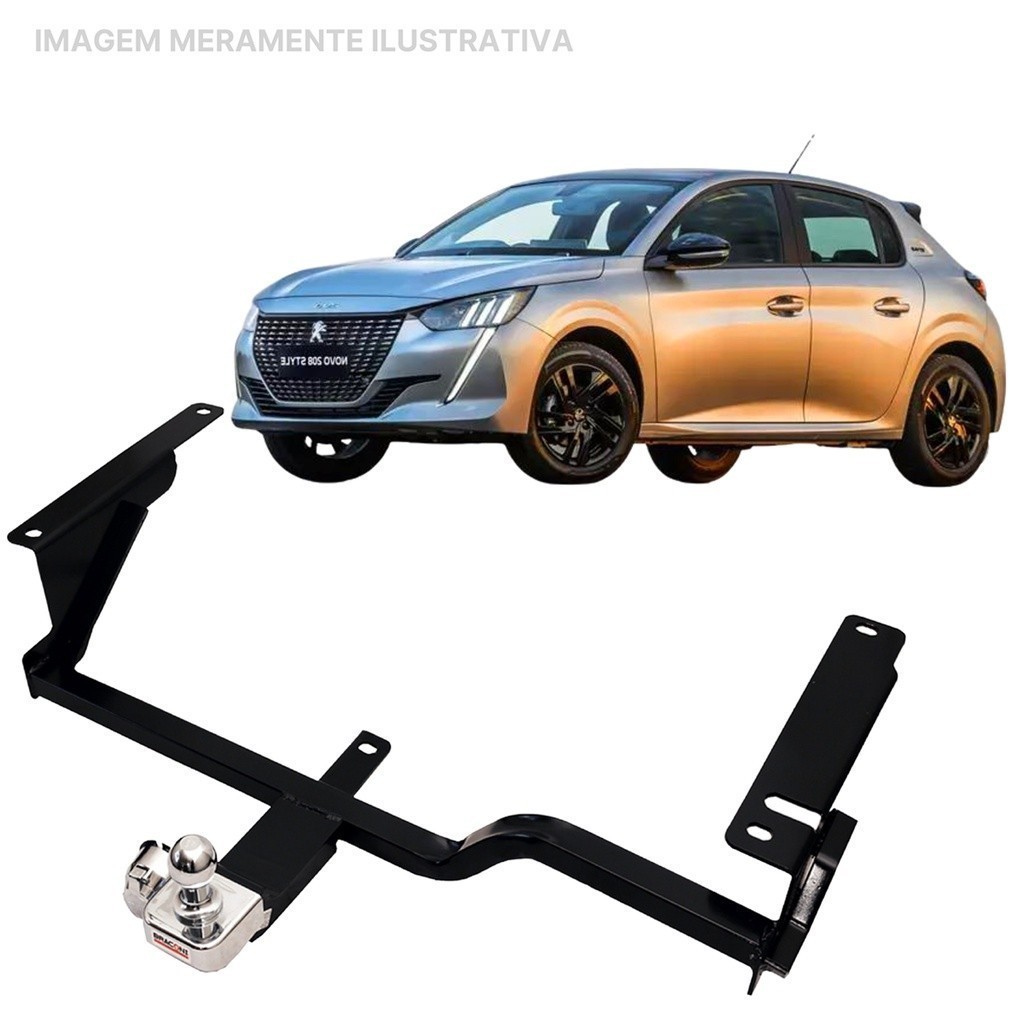 Engate Reboque Rabicho Fixo Peugeot 208 2023 450Kg tOP