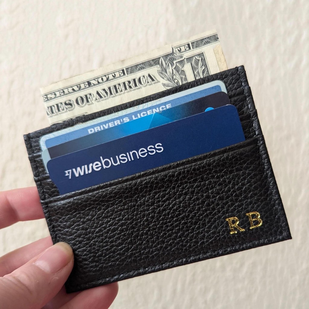 Porta-Cartões De Couro Com Letras Personalizadas , Carteira Monograma , Ideias Para Presentes De Casamento