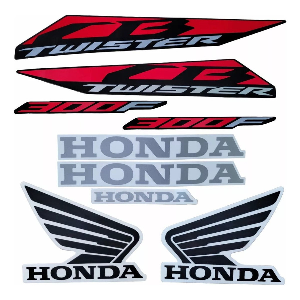 Kit Adesivo Jogo Faixas Honda Cb 300f Twister 2023 Vermelha