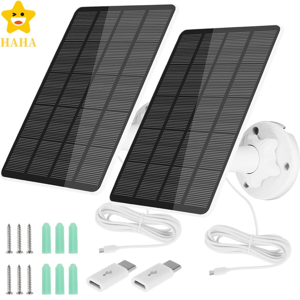 2 Pçs Carregador Solar Para Câmera Com Porta Micro USB Ou-C 5W IP65 À Prova Dip65 Água Painel De Shopbc7585