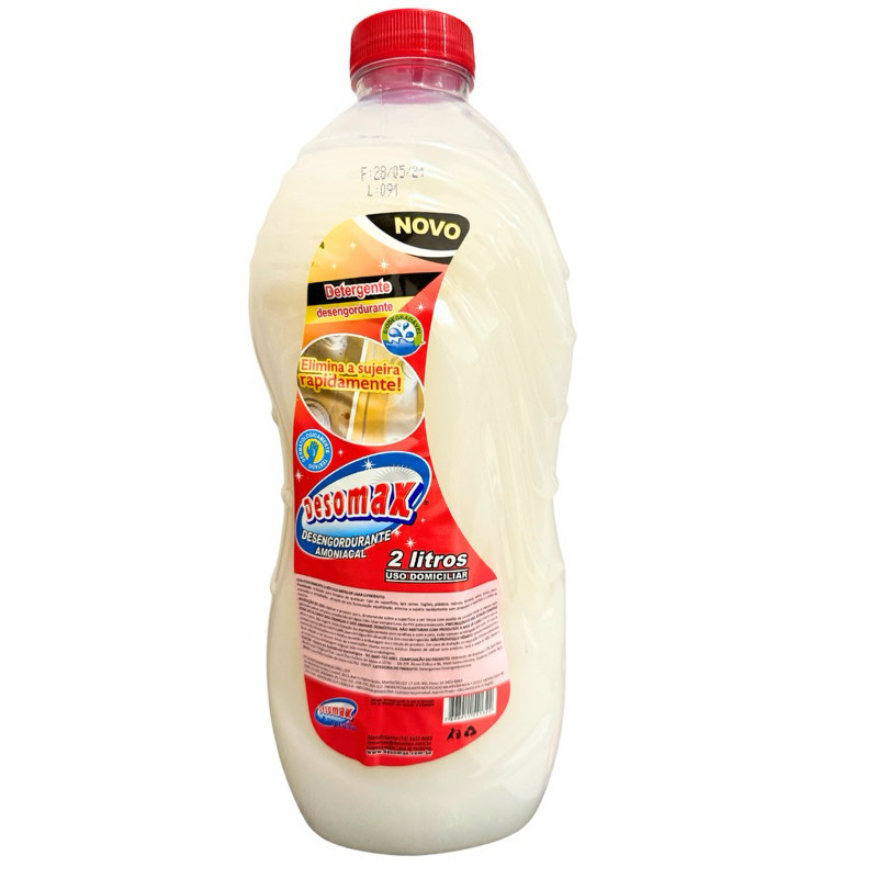 Detergente Desengordurante Limpeza Pesada Limpa Panela Grelha Remove Sujeira  Desomax 2L