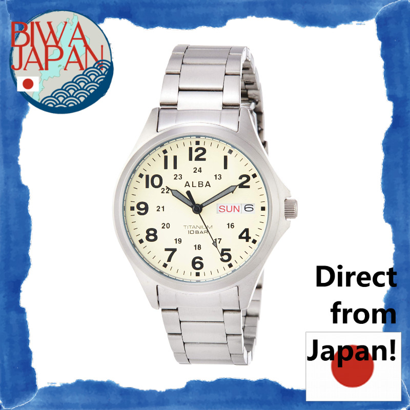 【Direto do Japão】[Relógio Seiko] Relógio de pulso Alba Quartz Titânio Esportivo Resistente à Água para Uso Diário (10