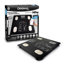 Balança Digital Saída Banheiro Em Vidro Até 140Kg Com Bioimpedância IMC Controle Corporal Prático