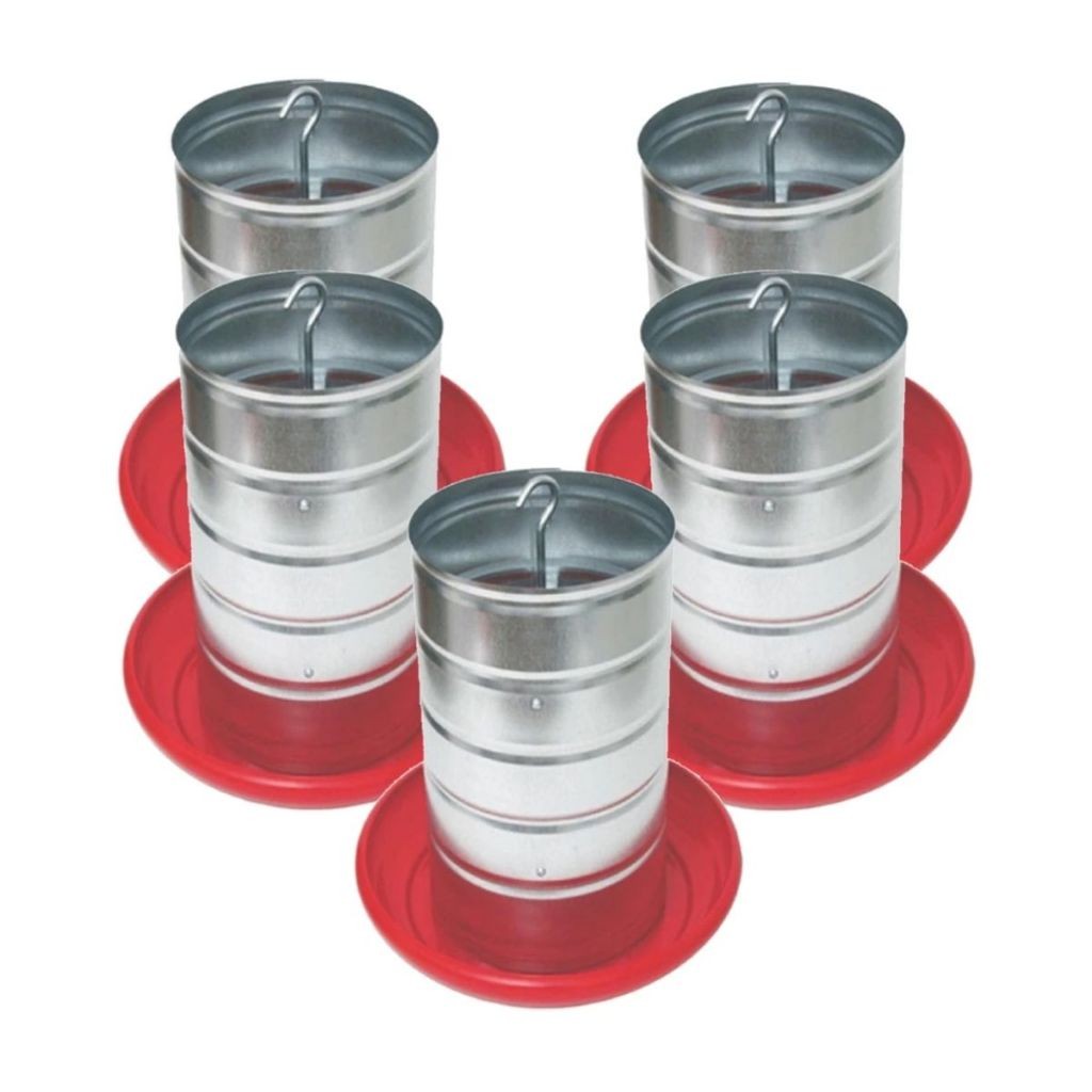 Kit 5 Comedouros 10 kg Tubular para Aves Frango Galinha Codorna