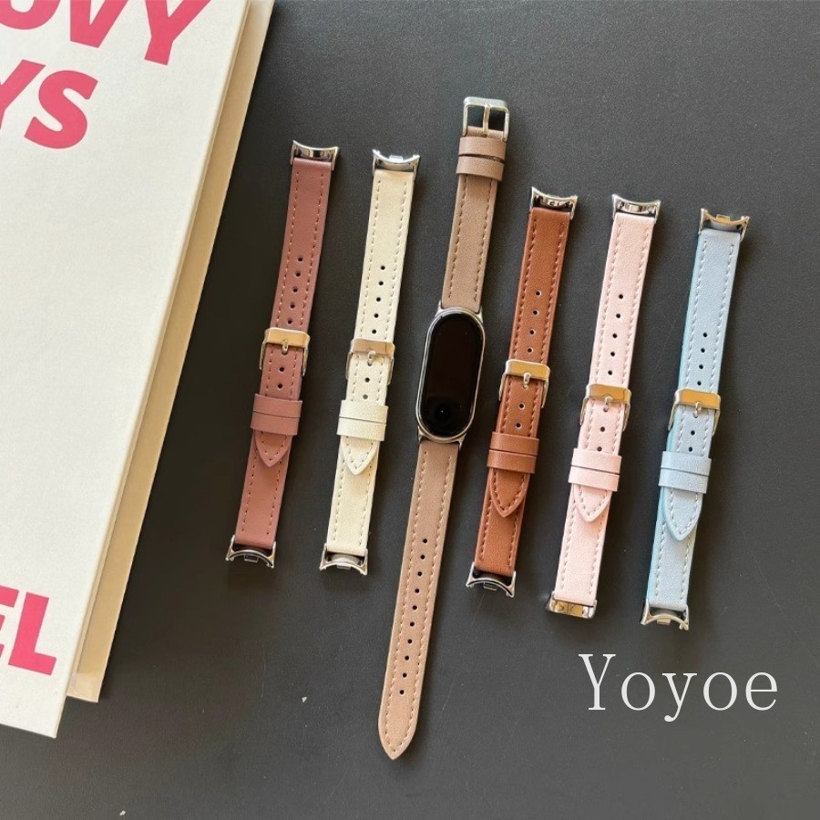 Pulseira De Couro Para Xiaomi Miband 9 8 Banda Moda 7 6 5 4 3 NFC Substituir Acessórios Sem Relógio