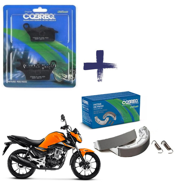 Kit Freio dianteiro + Traseiro CG 160 FAN CARGO STARD 2025 COBREQ em Oferta na Shopee