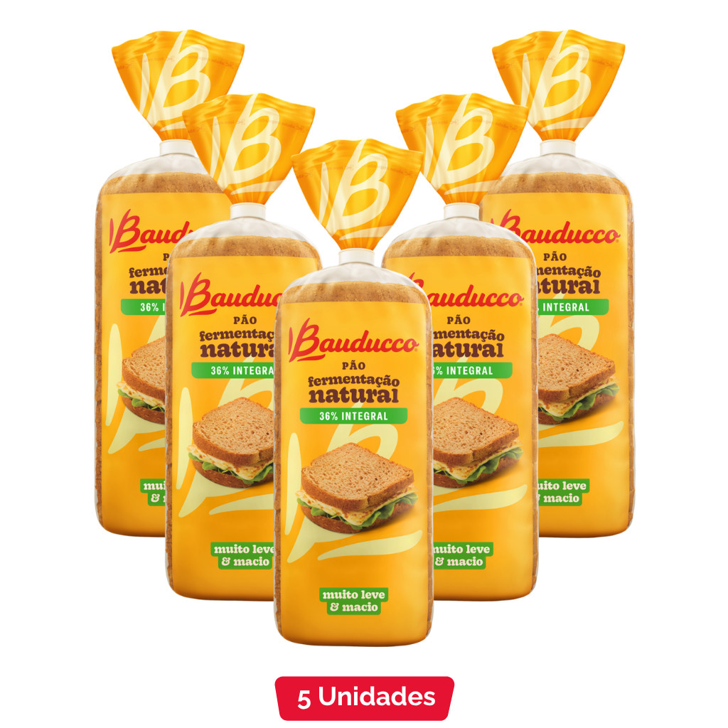 Kit Pão Integral Bauducco – 5 Unidades (5×390 g) em Oferta na Shopee