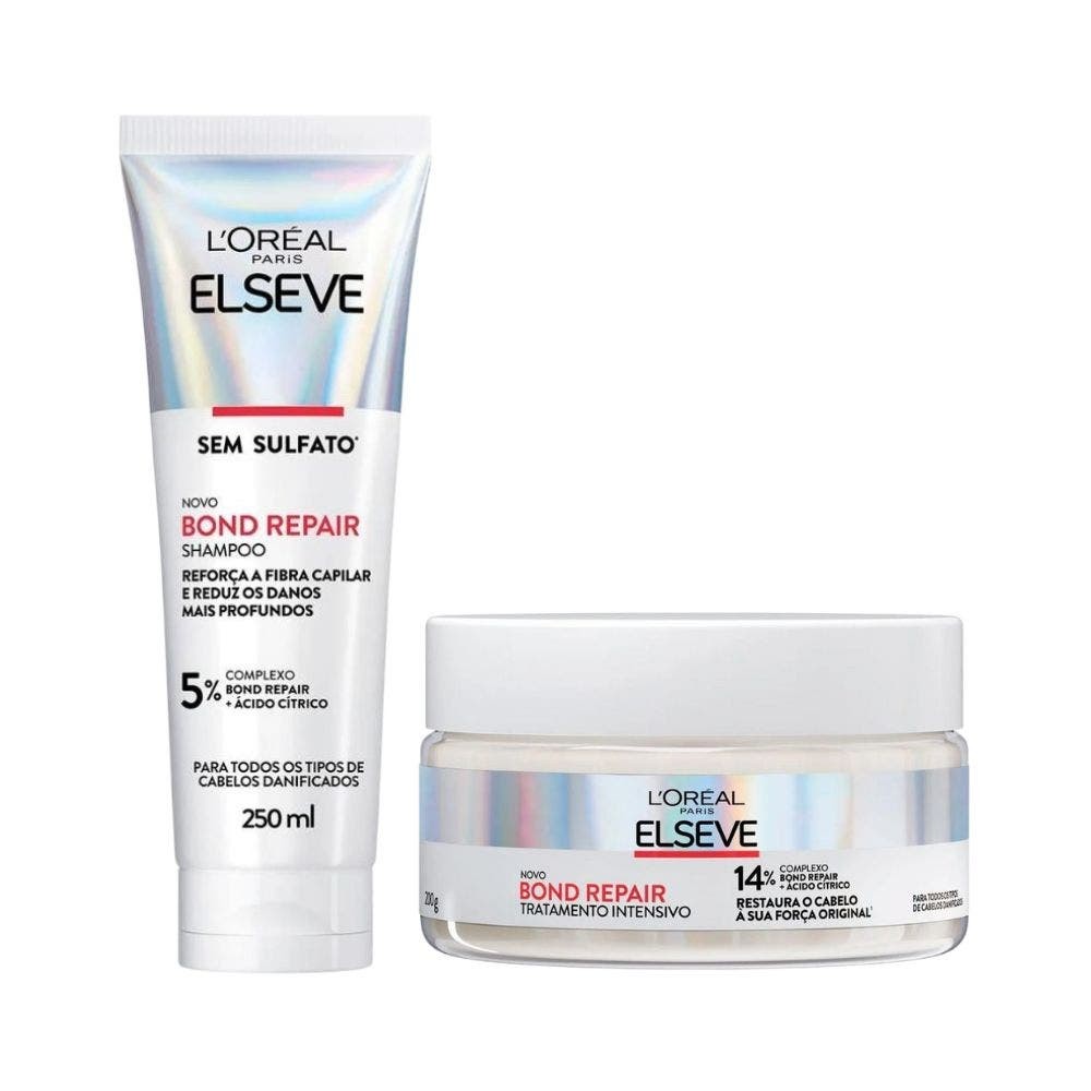 Kit Elseve Bond Repair: Shampoo 250ml + Creme 200g - Reconstrução Capilar Profunda em Oferta na Shopee