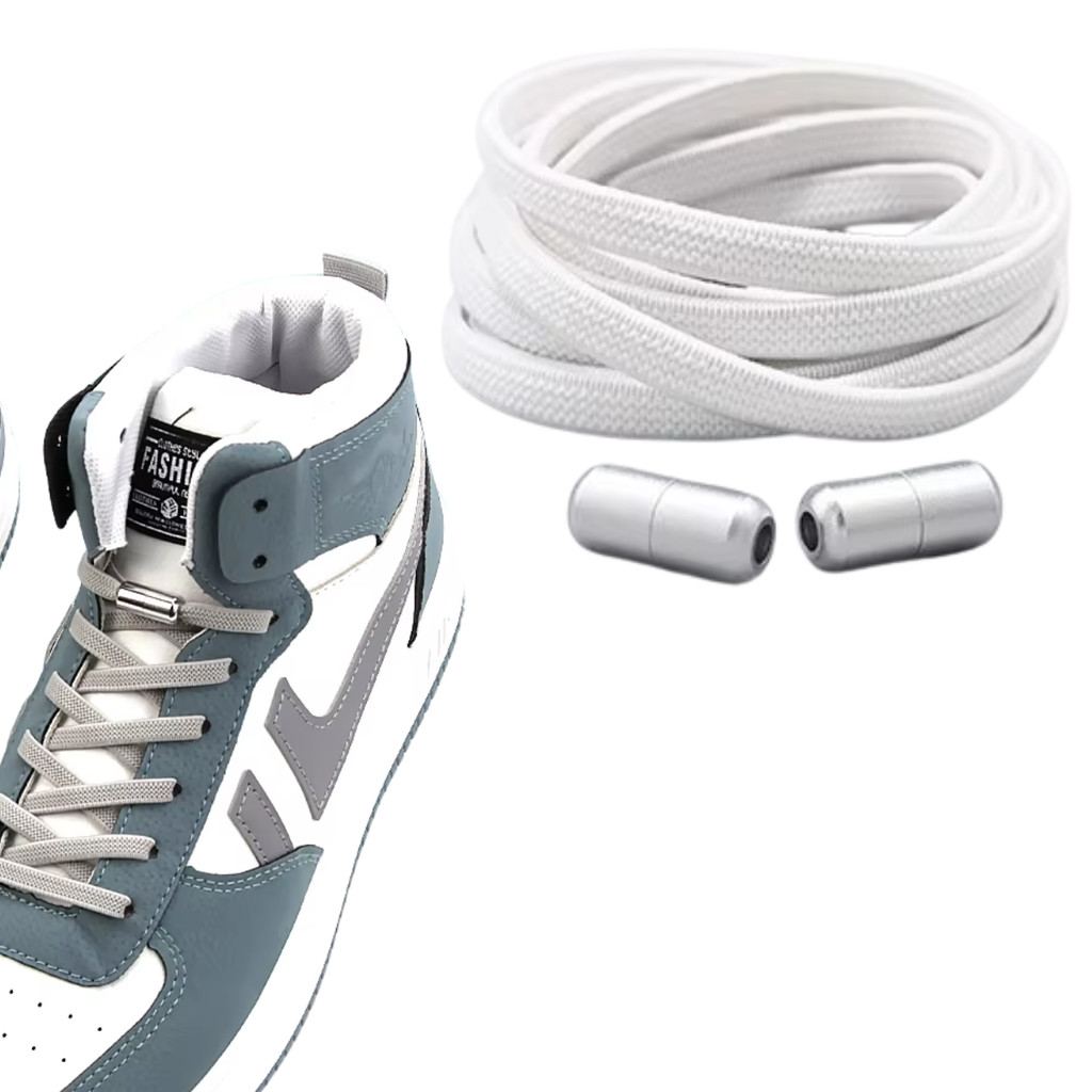 1 Par Cadarços Elásticos Sem Amarrar Com Cápsula De Rosquear Para Tênis Crianças Adultos