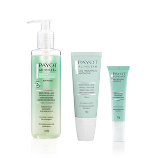 Kit Sabonete Facial + Gel Hidratante + Gel Secativo Acnederm Payot em Oferta na Shopee