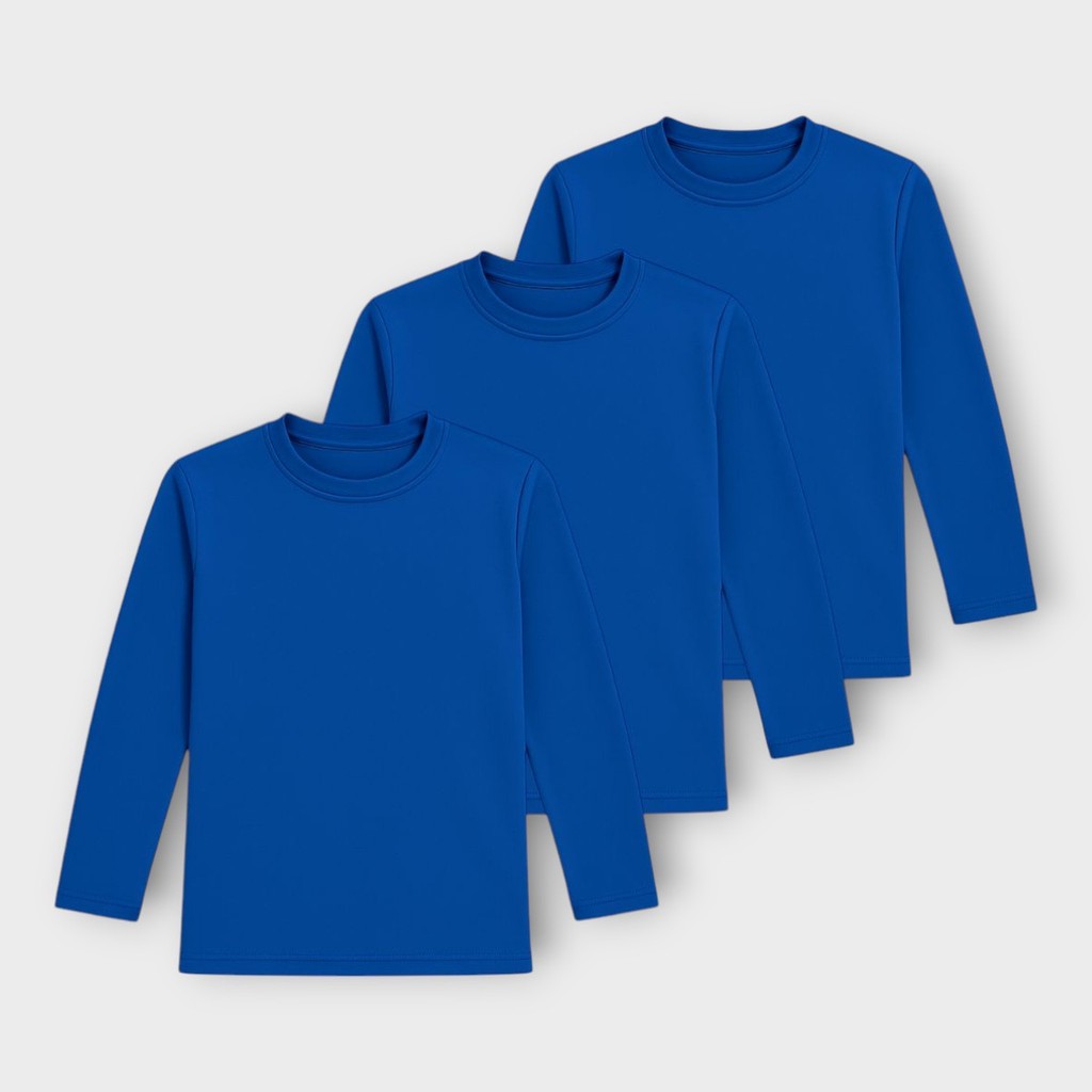 Kit 3 Camisetas Térmicas Juvenis Manga Longa Peluciadas Menino Segunda Pele Inverno