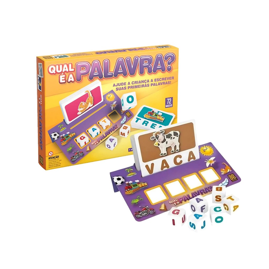 Jogo Infantil Qual é a Palavra? 72 Imagens Brinquedo Educativo Alfabetização +5 Anos Grow - 03952 em Oferta na Shopee