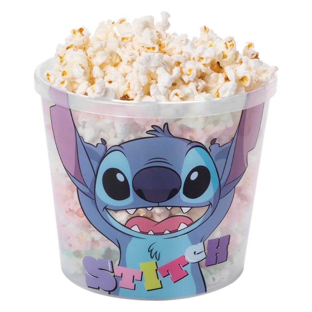 Balde Pote Pipoca Stitch Disney Ohana Plasútil em Oferta na Shopee