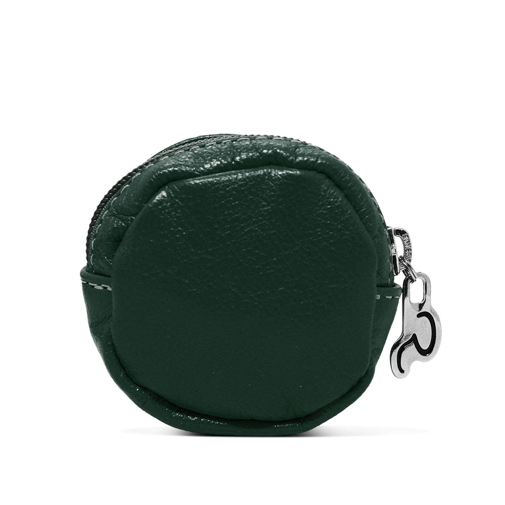 Porta Moedas de Couro Legítimo Relicário Modelo Dime - Verde | Produto Nacional / 100% Couro