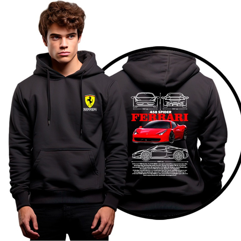 Moletom Casaco De Frio Carro Corrida Luxo 458 Spider Promoção