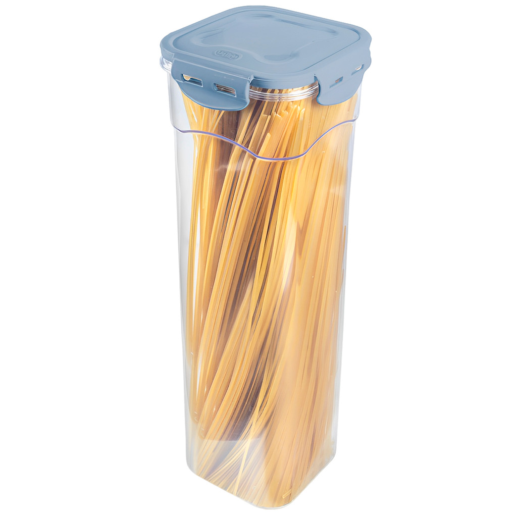 Porta Alimento Pote Hermético 100% Macarrão Espaguete Cozinha Cristal 1,5 Litros Lig Brin