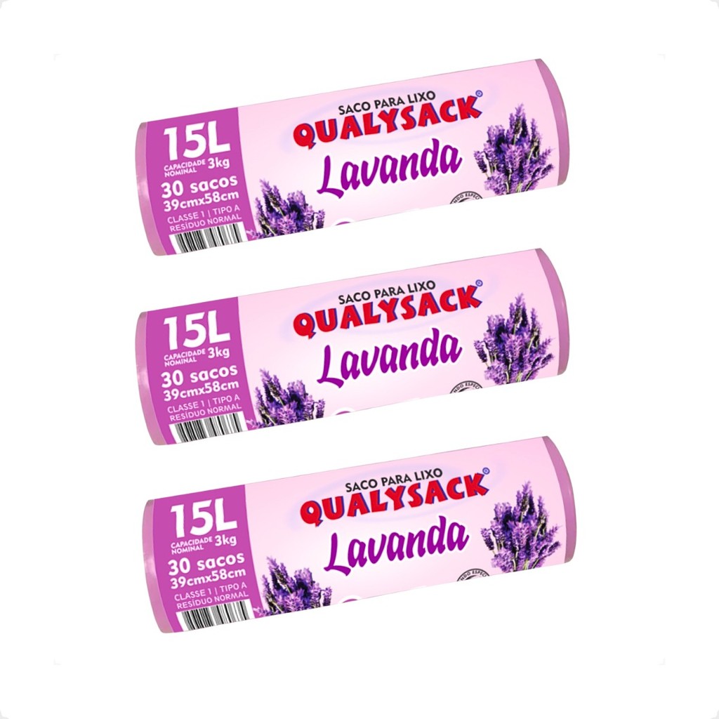 Saco De Lixo Pia e Banheiro com Aroma Lavanda 90 Un - 15L em Oferta na Shopee