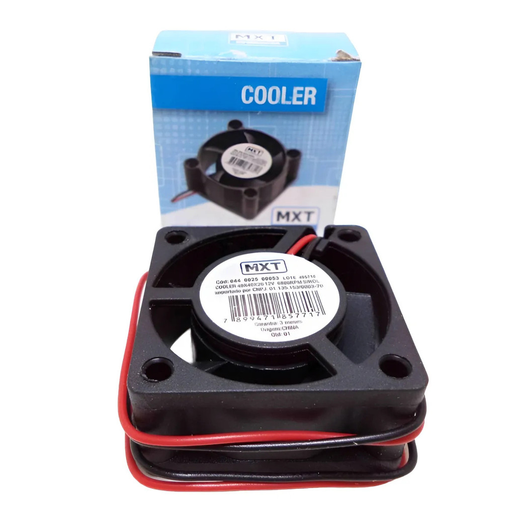 Ventoinha MXT 12V – 40mm Compacta para Refrigeração de Componentes