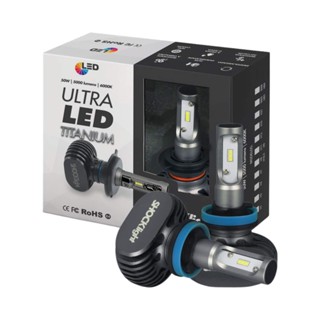 Par de Lâmpadas LED Ultraled Titanium H11 H9 6000K 50W 5000LM 12V Shocklight em Oferta na Shopee