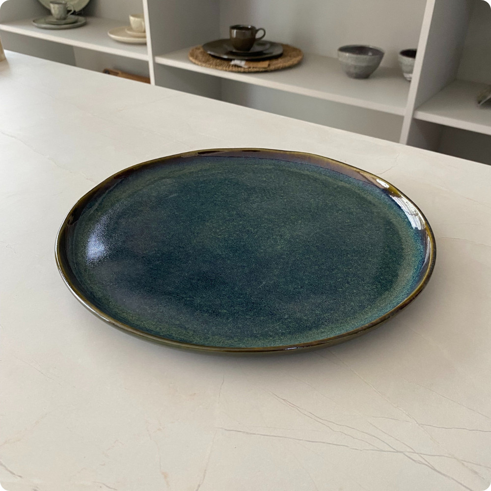 Prato Raso De Cerâmica Bio Oceano Azul 29cm Porto Brasil — imagem 2 de 2