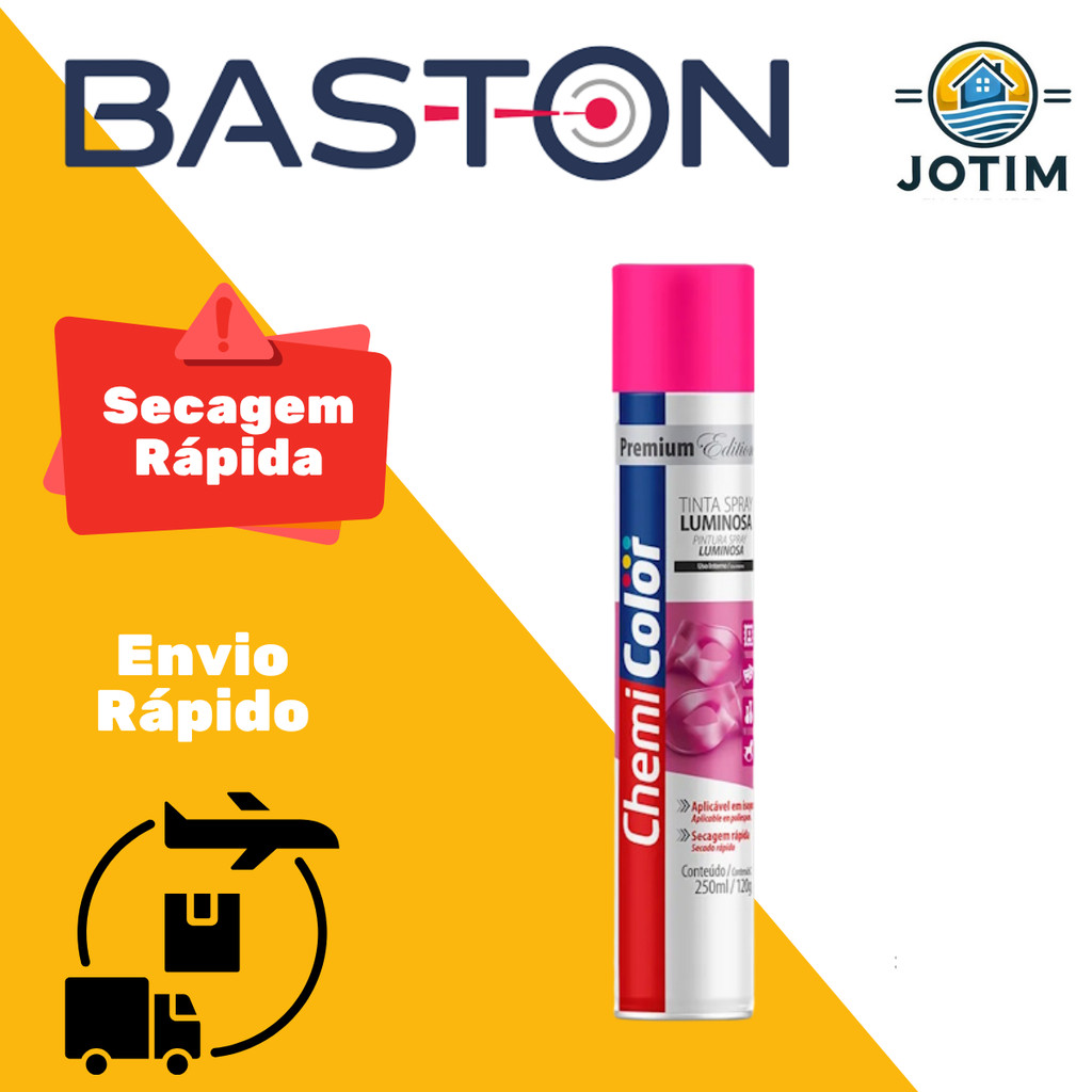 Tinta Spray Baston Pink Luminoso 250ml Cor Vibrante