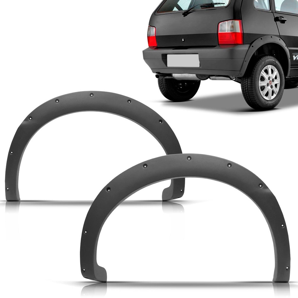 Alargador Paralama Traseiro Uno 2008 2009 2010 2011 Cinza Texturizado
