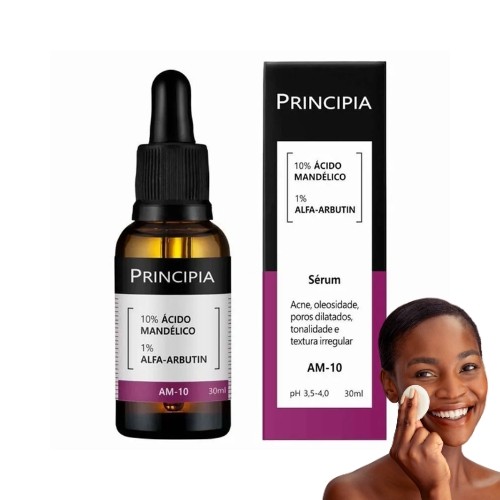 Sérum 10% Ácido Mandélico + Alfa-arbutin Principia Skincare AM-10 com 30ml - PRINCIPIA