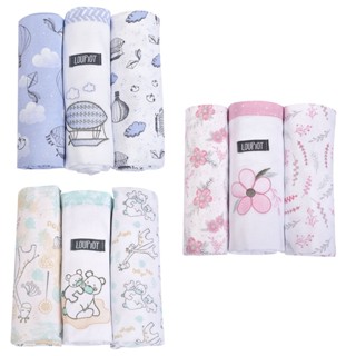 Kit Cueiro Manta para Bebê 3 Peças Bordado Premium 100% Algodão 80x80 Loupiot Minasrey Enxoval RN em Oferta na Shopee