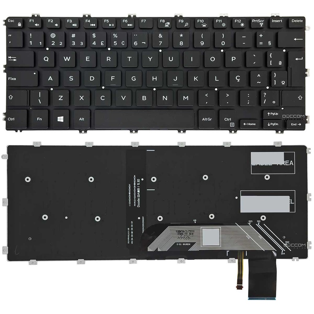 Teclado Para Notebook Dell Inspiron 15 5488 5485 5480 7586 - Vostro 14 5481 5482 - Latitude 3310 3400 Versão 2019