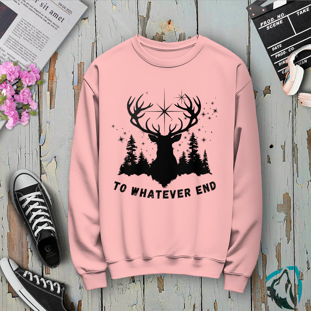 Moletom Gola Careca Para O Dia A Dia Com Estampa Do Livro Diante Do Trono Com A Frase " To Whateven End "