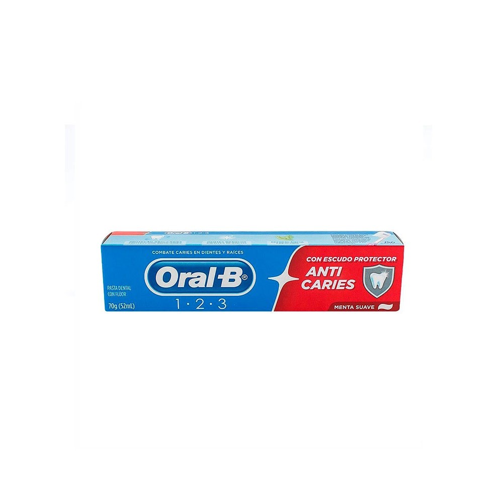 Creme Dental Oral B 1 2 3 Anti Caries 70G em Oferta na Shopee