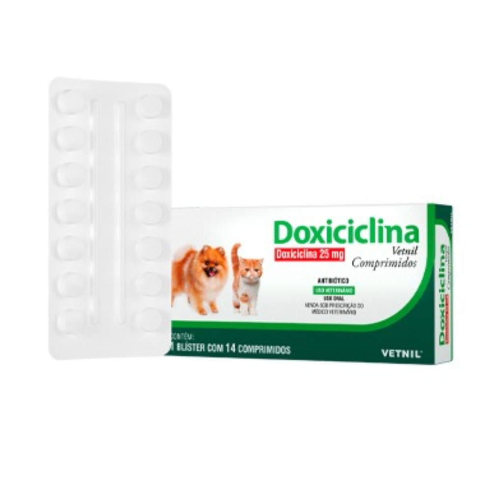 Antibiótico Doxiciclina Vetnil 25mg para Cães e Gatos em Oferta na Shopee