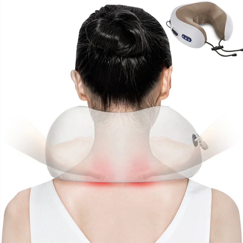 Almofada Massageadora de Pescoço Elétrica USB – Relaxamento Cervical para Casa, Escritório e Viagem